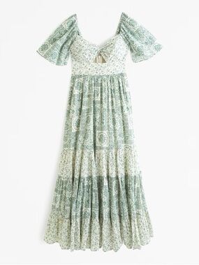 Abercrombie & Fitch Mint Green Patchwork Maxi Dress